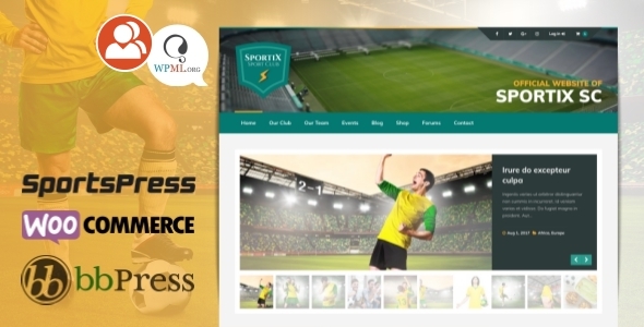SPORTIX-适用于体育俱乐部的WordPress SportsPress主题