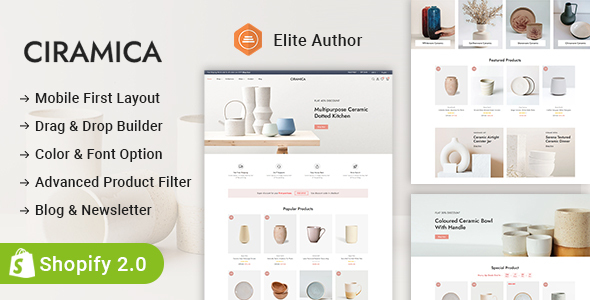 Ciramica-陶瓷和陶器商店Shopify 2.0响应式主题