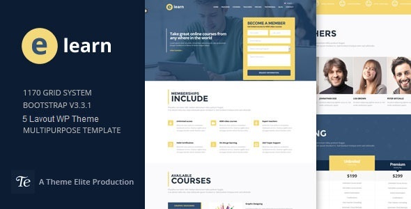 e-Learn-单页Bootstrap教育WordPress主题