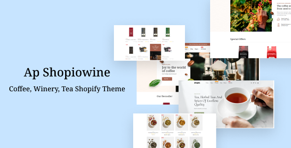 Ap Shopiowine-咖啡、酒厂、茶Shopify主题