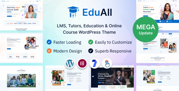 EduAll-教育LMS导师和在线课程WordPress主题多用途