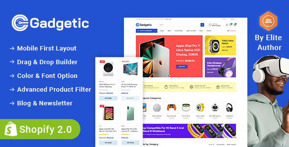 Gadgetic-电子和智能小工具商店Shopify 2.0响应式主题