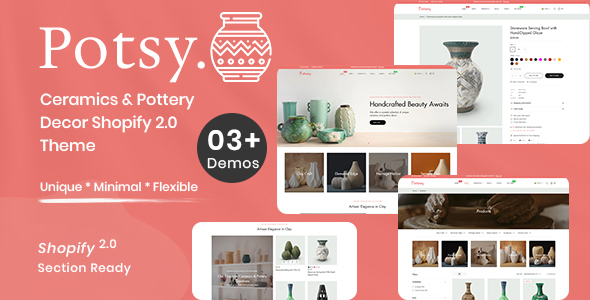 Potsy-陶瓷和陶器装饰Shopify 2.0主题