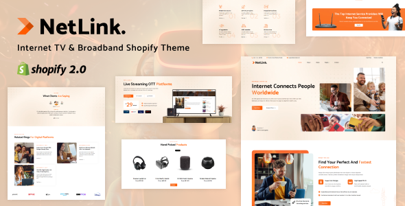 Netlink-CCTV、宽带服务、互联网和卫星Shopify主题