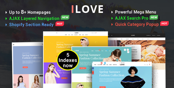 iLove-极具创意的响应式Shopify主题（可拖放部分）