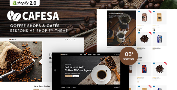Cafesa-咖啡店和咖啡馆的响应式Shopify主题
