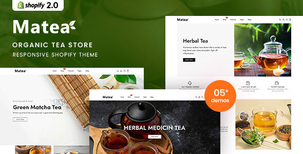 Matea-有机茶店响应式Shopify 2.0主题
