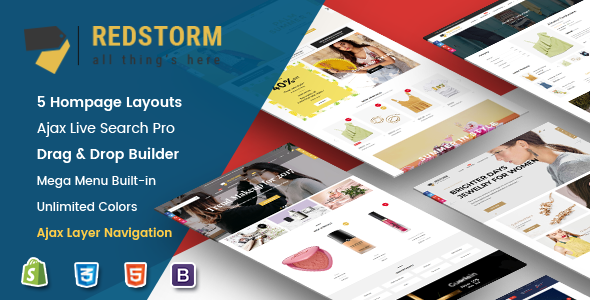 RedStorm-创意拖放式响应式Shopify主题