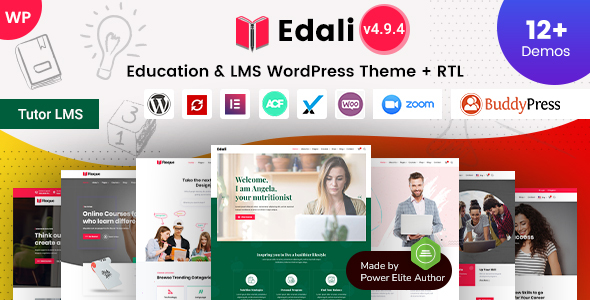 Edali-在线课程辅导与教育LMS Elementor WordPress主题