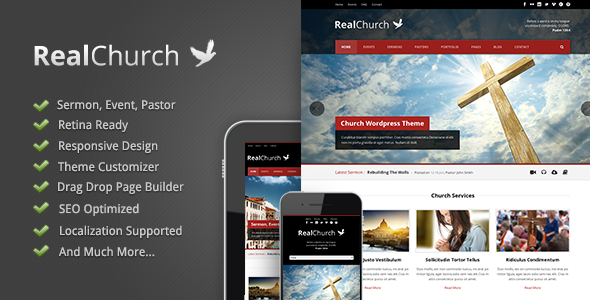 Real Church-响应式视网膜就绪WordPress