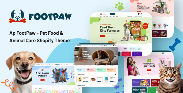 Ap FootPaw-宠物食品和动物护理Shopify主题