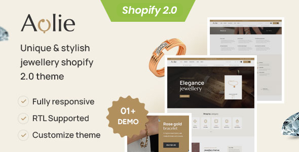 Aolie-独特时尚的珠宝Shopify 2.0主题