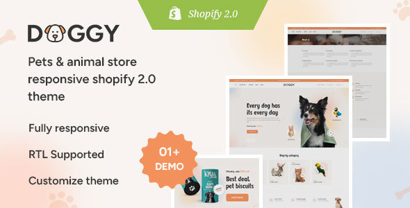 Doggy-宠物和动物响应式Shopify主题