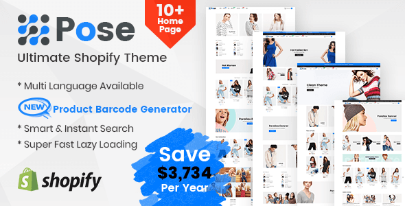 Pose-时尚Shopify主题多用途响应模板