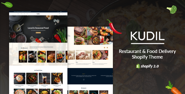 Kudil-餐厅菜单，食品电子商务商店Shopify主题