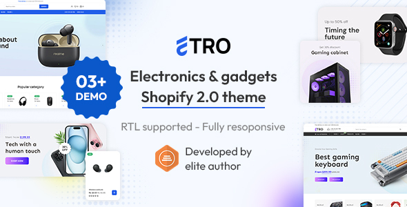 Etro-电子和小工具Shopify 2.0主题