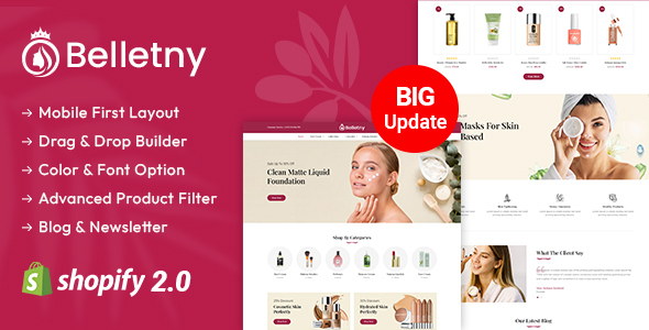 Belletny-美容化妆品商店Shopify 2.0响应式主题