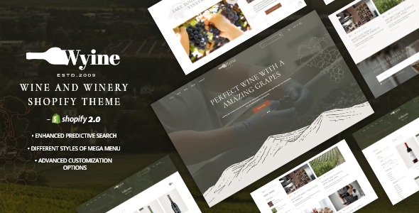 Wyine-葡萄酒商店和酒类商店Shopify