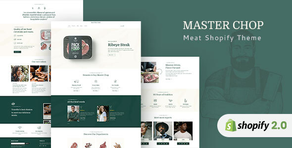 MasterChop-肉类商店，食品配送Shopify主题