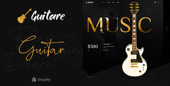 Guitare-乐器，音乐商店Shopify主题