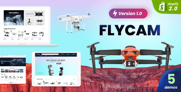 Flycam-无人机相机和配件的最小响应Shopify主题