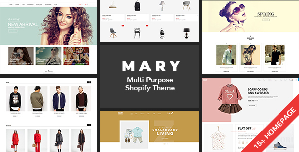 Shopify-玛丽干净、简约、拖放