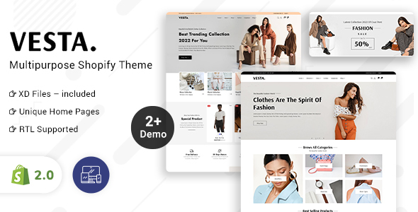 Vesta-时尚响应Shopify 2.0主题