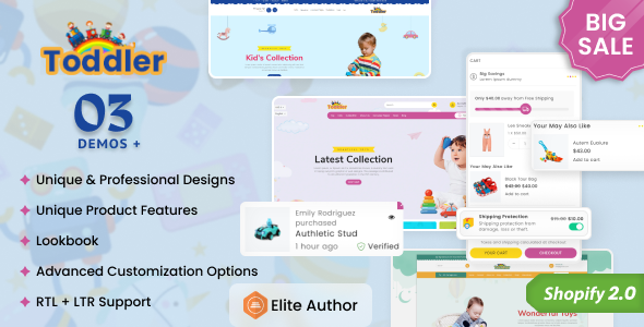 幼儿-儿童服装和玩具Shopify主题