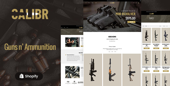 Calibr-枪支，武器商店Shopify主题