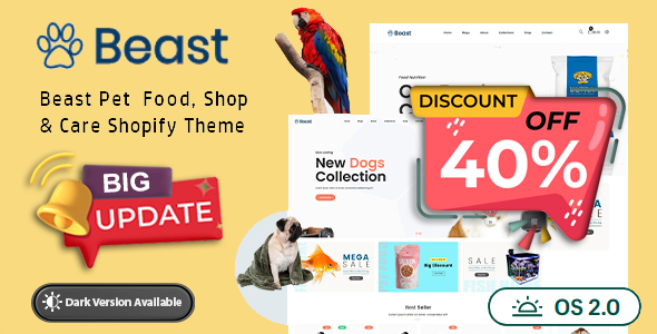 野兽-宠物护理和宠物店| Shopify主题操作系统2.0
