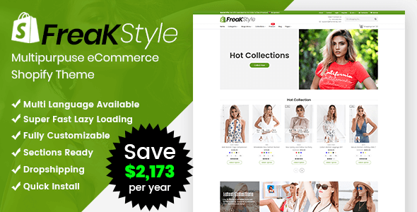 Freak-时尚Shopify主题多用途响应模板