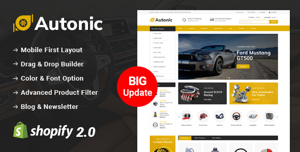 Autonic-汽车零部件商店Shopify 2.0响应式主题