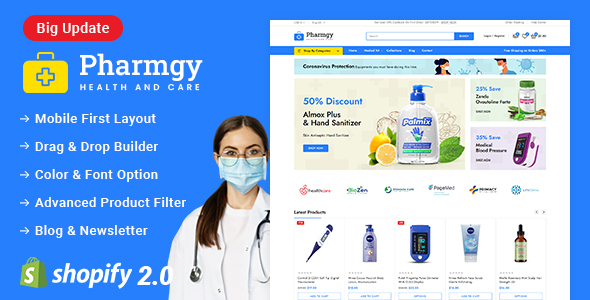 Pharmagy-医疗商店分段Shopify 2.0响应式主题