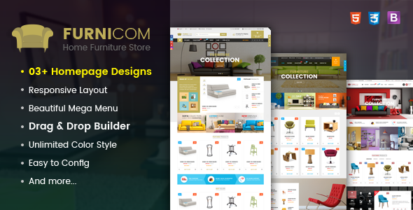 Furnicom-响应式拖放Shopify家具主题