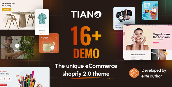 Tiano-独特的多用途电子商务Shopify主题