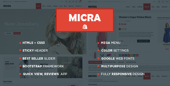 Micra时尚商店Shopify主题和模板