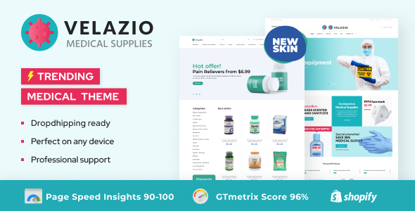 Velazio-Shopify医疗用品响应式主题