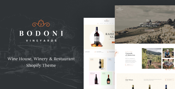 Ap Bodoni-葡萄酒馆、酒厂和餐厅Shopify主题