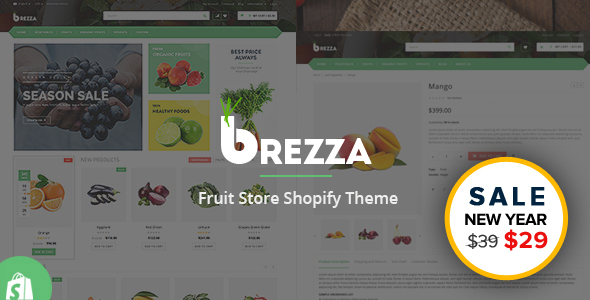 Brezza-水果和食品商店Shopify主题和模板