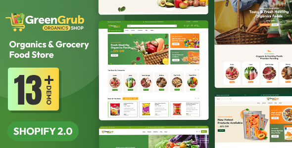 Greengrub有机杂货食品Shopify主题2.0