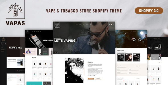 Vapas-电子烟和烟草商店Shopify主题