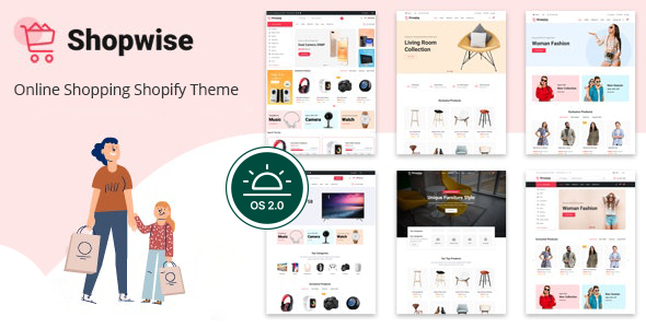 Shopwise-带颜色样本的Shopify主题