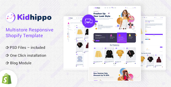kidhippo-儿童玩具和布料多用途Shopify主题