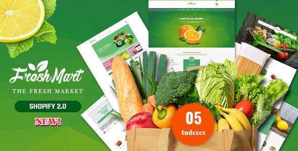 FreshMart-响应式Shopify主题，有机，新鲜食品，农场商店