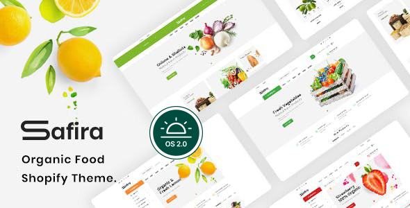 Safira–清洁有机食品店Shopify主题