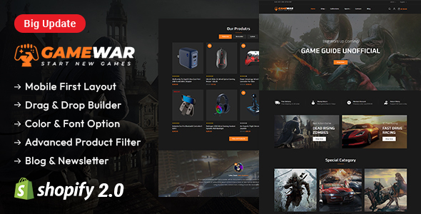 GameWar-数字游戏商店Shopify 2.0响应式主题