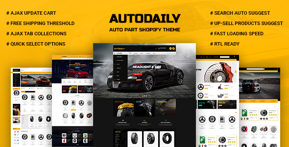 Autodaily-汽车零部件和汽车配件商店Shopify主题