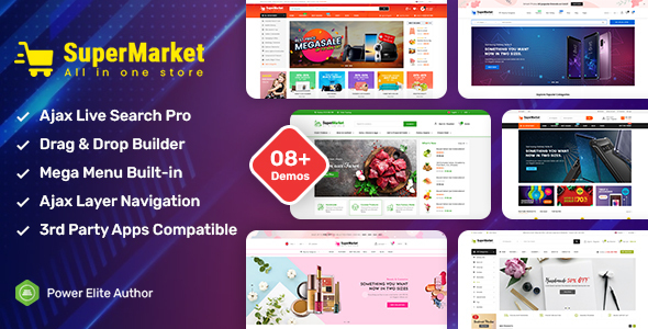 SuperMarket-响应式拖放部分Bootstrap 4 Shopify主题