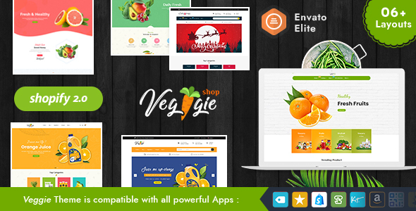 Veggie-Shopify有机、新鲜水果和食品多用途主题