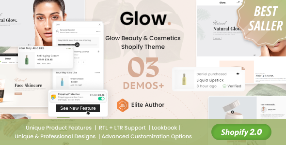 Glow-美容与化妆品Shopify主题